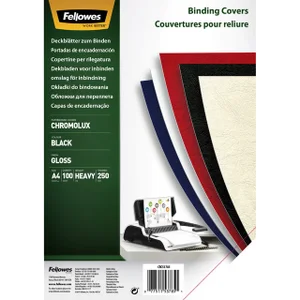 Voorblad Fellowes A4 Chromolux 250gr zwart 100 stu