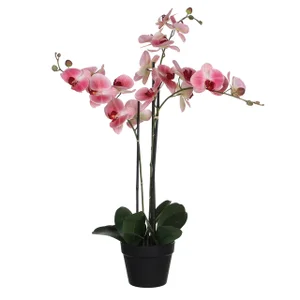 Kunstplant Mica Phalaenopsis orchideeën roze in pl
