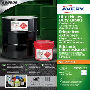Etiket Avery B3655-50 148x210mm polyethyleen wit 1