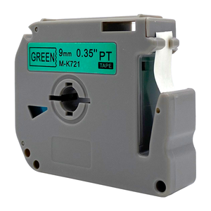 DULA - Brother M-K721 label tape - zwart op groen 9mm x 8 m