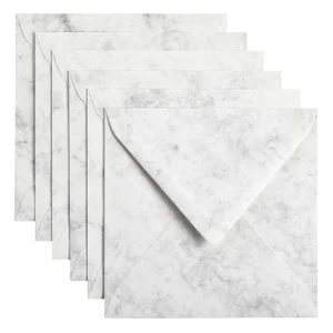 Envelop Papicolor 140x140mm marble grijs pak à 6 s