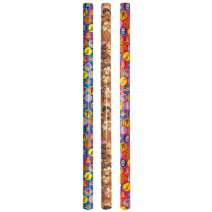 DULA Sinterklaas inpakpapier 3 rollen - 2mx70cm - incl. sint naamstickers