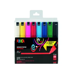 Paintmarker Uni POSCA PC7M breed assorti set à 8 s