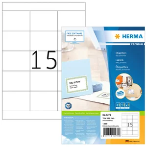 Etiket HERMA 4278 70x50.8mm premium wit 1500 stuks
