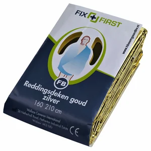 Reddingsdeken FixFirst folie 160x210cm zilver/goud