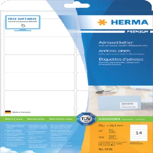 Etiket HERMA 5076 99.1x38.1mm premium wit 350 stuk