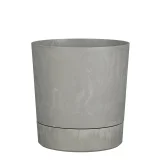 Plantenpot Mica Coco met schotel rond hoogte 23,5 Ø22,5 cm grijs