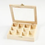 Doos Creativ Company 15.5x20.5x3.5cm hout met glazen deksel