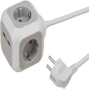 Stekkerblok Brennenstuhl 4 voudig inclusief 2 USB