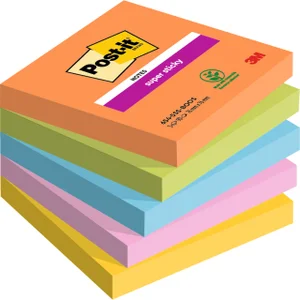 Memoblok Post-it 654 Super Sticky 76x76mm Boost 5