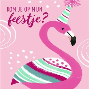 Wenskaart Hallmark uitnodiging flamingo pak à 5 st