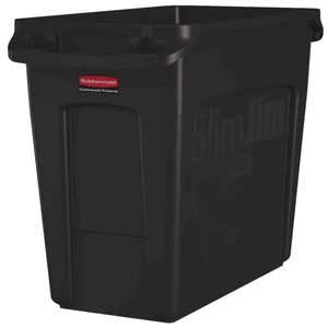Afvalbak Rubbermaid Slim Jim Vented met luchtsleuv