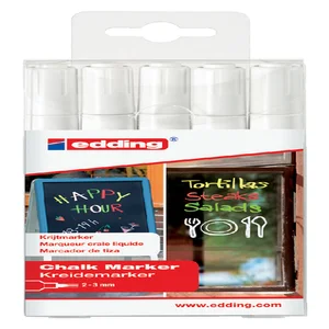 Krijtstift edding 4095 rond 2-3mm wit blister à 5