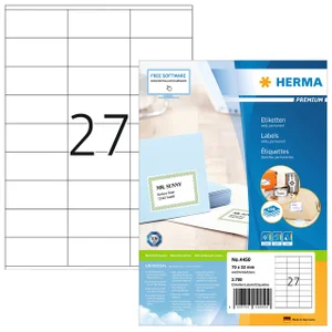 Etiket HERMA 4450 70x32mm premium wit 2700 stuks