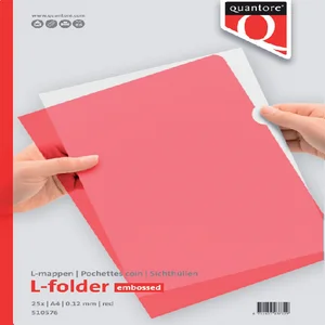 Insteekmap L-model Quantore A4 PP 0.12mm rood 25 s