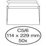 Envelop Quantore bank C5/6 114x229mm zelfklevend wit 50 stuks