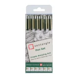 Tekenset Sakura Zentangle set à 6 pennen zwart