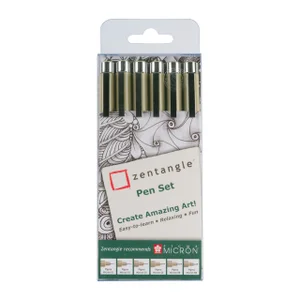 Tekenset Sakura Zentangle set à 6 pennen zwart