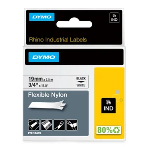 Labeltape Dymo Rhino industrieel nylon 19mm zwart