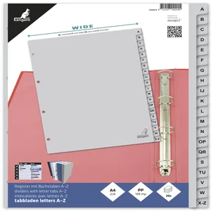 Tabbladen Kangaro A4 4-gaats 20-delig A-Z breed PP