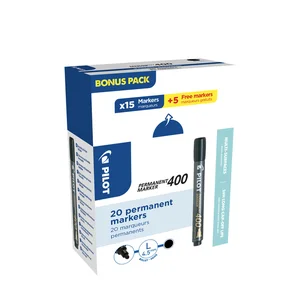 Permanent marker PILOT 400 schuin breed zwart 15+5