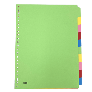 DULA Kartonnen tabbladen gekleurd - 10 tabs - A4 - 23 rings