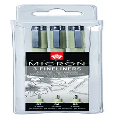 Fineliner Sakura Pigma Micron set à 3 schrijfbreed