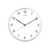Wandklok MAUL Sprint RC Ø30x5cm kunststof wit/wit incl batterij