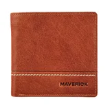 Portemonee Maverick Rough Gear met kleingeldvak RFID leer cognac