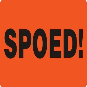 Waarschuwingsetiket IEZZY spoed 80mmx40mm 500 stuk