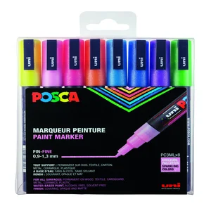 Paintmarker Uni POSCA PC3M fijn glitter pastel ass