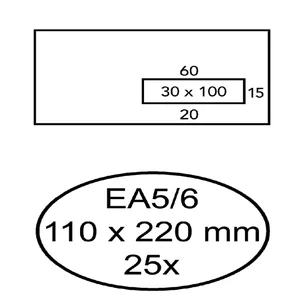 Envelop Quantore 110x220mm venster 3x10cm rechts z