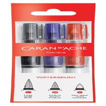 Penseel Caran d'Ache medium, breed , fibre tip set