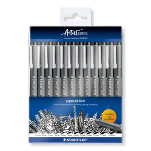 Fineliner Staedtler Pigment 308 zwart set à 12 bre