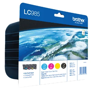 Inktcartridge Brother LC-985VALBP zwart + 3 kleure