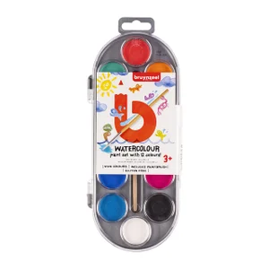 Waterverfset Bruynzeel Kids penseel assorti 12 nap