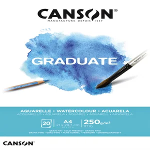Aquarelpapier Canson Graduate Watercolour 20vel 25