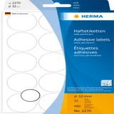 Etiket HERMA 2270 rond 32mm wit 480 stuks