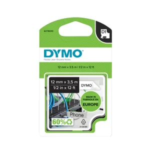 Labeltape Dymo LabelManager D1 nylon 12mm zwart op