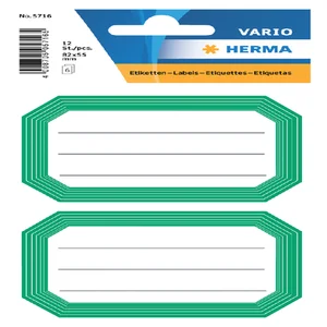 Etiket HERMA 5716 82x55mm schrift groene rand 12 s