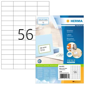 Etiket HERMA 4273 52.5x21.2mm premium wit 5600 stu