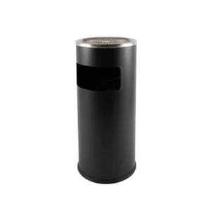 Afvalbak met asbak BRASQ 11 liter AT500 zwart