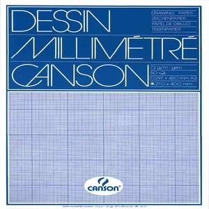 Millimeterpapier Canson lichtblauw bedrukt 50vel 7