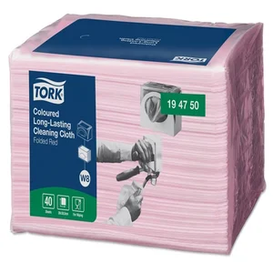 Reinigingsdoek Tork W8 Premium 1-laags 40 vel rood
