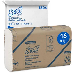 Handdoek Scott m-vouw 1-laags 230x235mm 16x250stuk