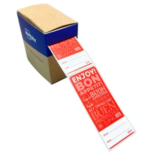 Etiket Avery sluitzegel/breukindicatie rood 40x95m