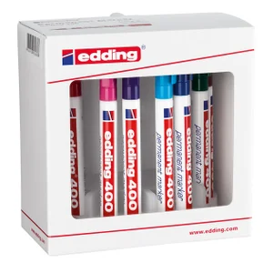 Viltstift edding 400 rond 1mm met houder assorti s