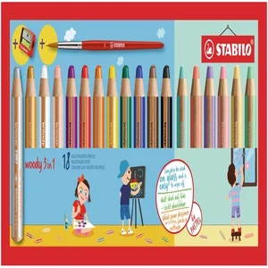 Kleurpotloden STABILO 880 woody 3 in 1 slijper-pen