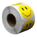 DULA Etiketten rond smiley geel 35mm - 500 stickers op rol - Sluitzegel
