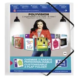 Elastomap Oxford Polyvision A4 met insteektas 3 kleppen PP transparant